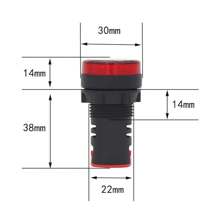 ไฟสัญญาณ LED AD16-22D / S ขนาด 22 มม., 12V
