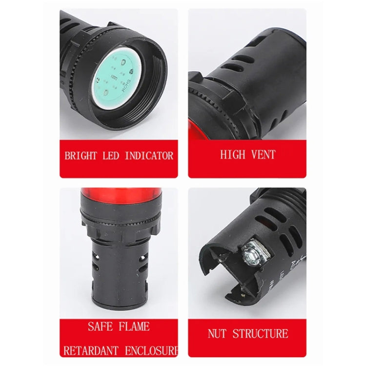 ไฟสัญญาณ LED AD16-22D / S ขนาด 22 มม., 12V