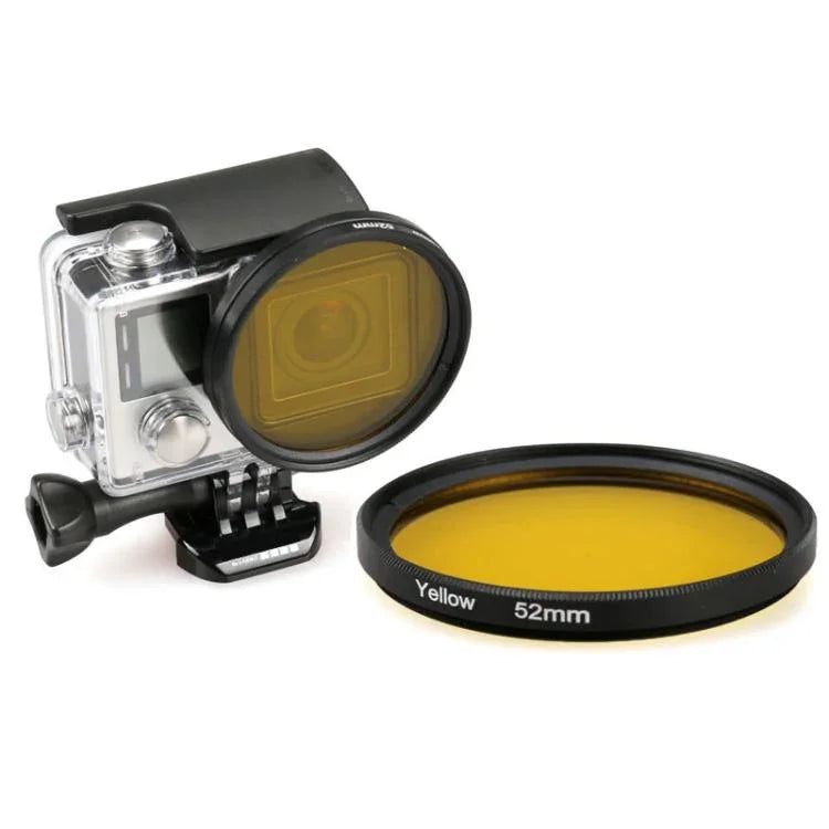 ฟิลเตอร์เลนส์ UV สีวงกลมขนาด 52mm สำหรับ GoPro HERO 4 / 3+, เลนส์ UV (สีเหลือง), เลนส์ UV (สีแดง)