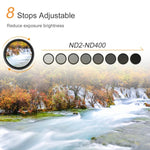 ฟิลเตอร์ ND Fader ความหนาแน่นแสงปรับได้ 72mm ND 2 ถึง ND 400, 72mm