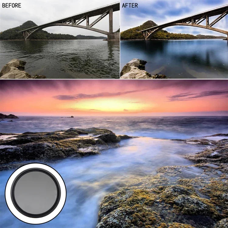 ฟิลเตอร์ ND Fader ความหนาแน่นแสงปรับได้ 72mm ND 2 ถึง ND 400, 72mm