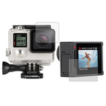 ฟิล์มกันรอยหน้าจอ LCD แบบใสพิเศษ + ฟิล์มป้องกันเลนส์กระจกสำหรับกล้อง GoPro HERO4 Silver, HERO4 Silver