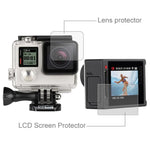 ฟิล์มกันรอยหน้าจอ LCD แบบใสพิเศษ + ฟิล์มป้องกันเลนส์กระจกสำหรับกล้อง GoPro HERO4 Silver, HERO4 Silver