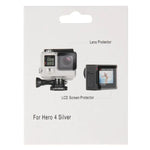 ฟิล์มกันรอยหน้าจอ LCD แบบใสพิเศษ + ฟิล์มป้องกันเลนส์กระจกสำหรับกล้อง GoPro HERO4 Silver, HERO4 Silver