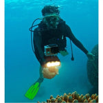 ไฟวิดีโอกันน้ำ 30 เมตร 3 โหมด พร้อมฐานยึดและสกรูสำหรับ GoPro, Insta360, DJI และกล้องแอคชั่นอื่นๆ, กันน้ำ 30 เมตร