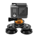 ขาตั้งดูดแบบสามเหลี่ยมพร้อมขาตั้งกล้องและสกรูจับสำหรับ GoPro, Insta360, DJI และกล้องแอคชั่นอื่นๆ
