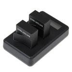 ที่ชาร์จแบตเตอรี่คู่พร้อมหน้าจอ LCD GP158-B สำหรับ GoPro HERO3+ /3 (AHDBT-301, AHDBT-302), แสดงสถานะแบตเตอรี่, สำหรับ GoPro HERO3+ /3