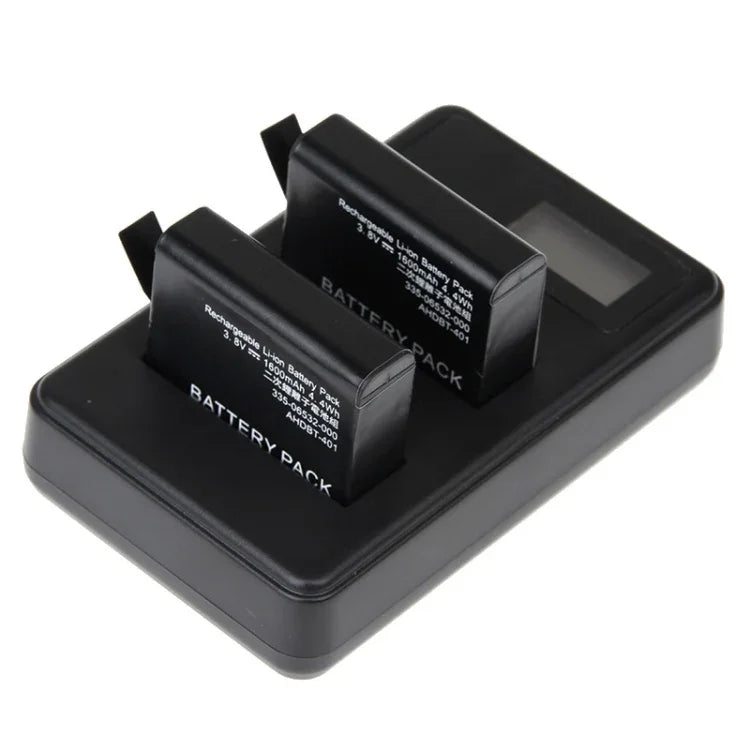 เครื่องชาร์จแบตเตอรี่คู่หน้าจอ LCD สำหรับ GoPro HERO4 (AHDBT-401) แสดงความจุการชาร์จ (GP258-C) สำหรับ GoPro HERO4