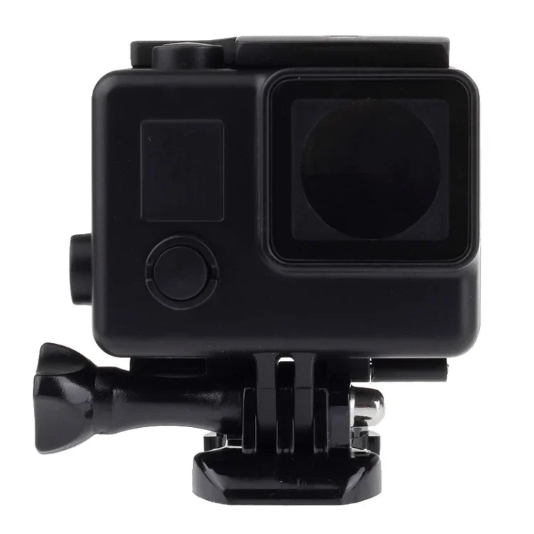เคสกันน้ำรุ่น Black Edition พร้อมตะขอและขาตั้งพื้นฐานสำหรับ GoPro HERO4 /3+ ความลึกกันน้ำ: 10 เมตร กันน้ำ 10 เมตร