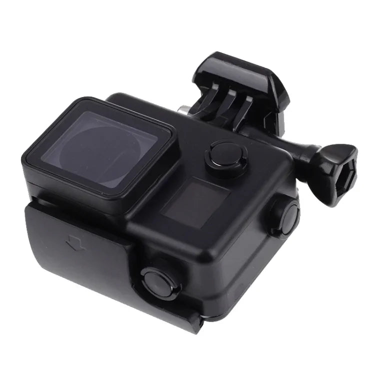 เคสกันน้ำรุ่น Black Edition พร้อมตะขอและขาตั้งพื้นฐานสำหรับ GoPro HERO4 /3+ ความลึกกันน้ำ: 10 เมตร กันน้ำ 10 เมตร