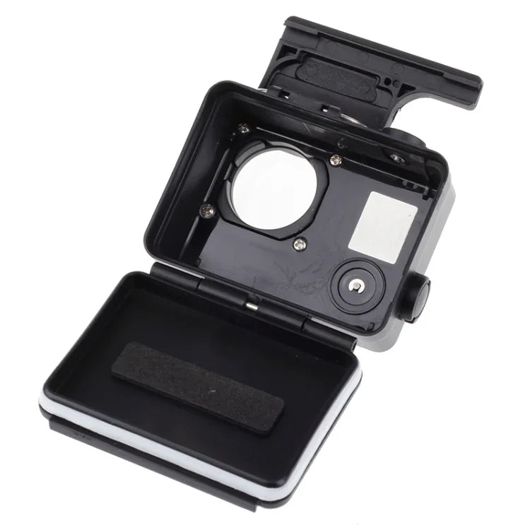 เคสกันน้ำรุ่น Black Edition พร้อมตะขอและขาตั้งพื้นฐานสำหรับ GoPro HERO4 /3+ ความลึกกันน้ำ: 10 เมตร กันน้ำ 10 เมตร