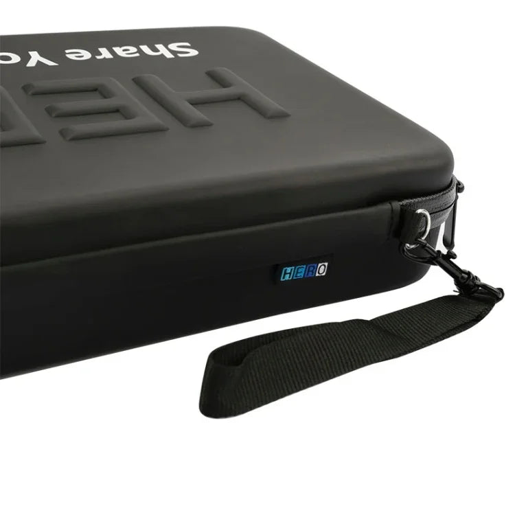 กระเป๋าเดินทางกันน้ำกันกระแทกแบบพกพาสำหรับอุปกรณ์เสริมกล้องแอคชั่น GoPro, Insta360, DJI และอื่นๆ ขนาด: 32 ซม. x 22 ซม. x 7 ซม.