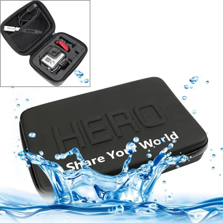 กระเป๋าเดินทางกันน้ำกันกระแทกแบบพกพาสำหรับอุปกรณ์เสริมกล้องแอคชั่น GoPro, Insta360, DJI และอื่นๆ ขนาด: 16 ซม. x 12 ซม. x 7 ซม.