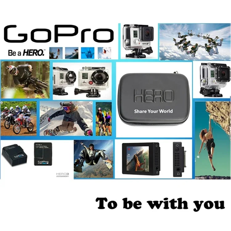 กล่องเดินทางกันกระแทกกันน้ำแบบพกพาสำหรับอุปกรณ์เสริมกล้อง GoPro, Insta360, DJI และกล้องแอคชั่นอื่น ๆ ขนาด: 22 ซม. x 16 ซม. x 7 ซม., ขนาด: 22 ซม. x 16 ซม. x 7 ซม.
