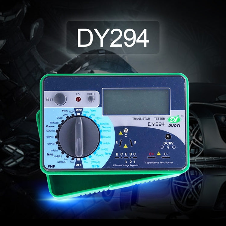 DY294 เครื่องทดสอบพารามิเตอร์ทรานซิสเตอร์ดิจิทัล LCD ขนาด 2.7 นิ้ว (ใช้แบตเตอรี่ 4*AA)
