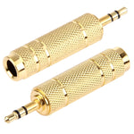 อะแดปเตอร์แจ็คสเตอริโอ 3.5mm ตัวผู้เป็น 6.35mm ตัวเมีย ชุบทอง