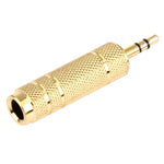 อะแดปเตอร์แจ็คสเตอริโอ 3.5mm ตัวผู้เป็น 6.35mm ตัวเมีย ชุบทอง