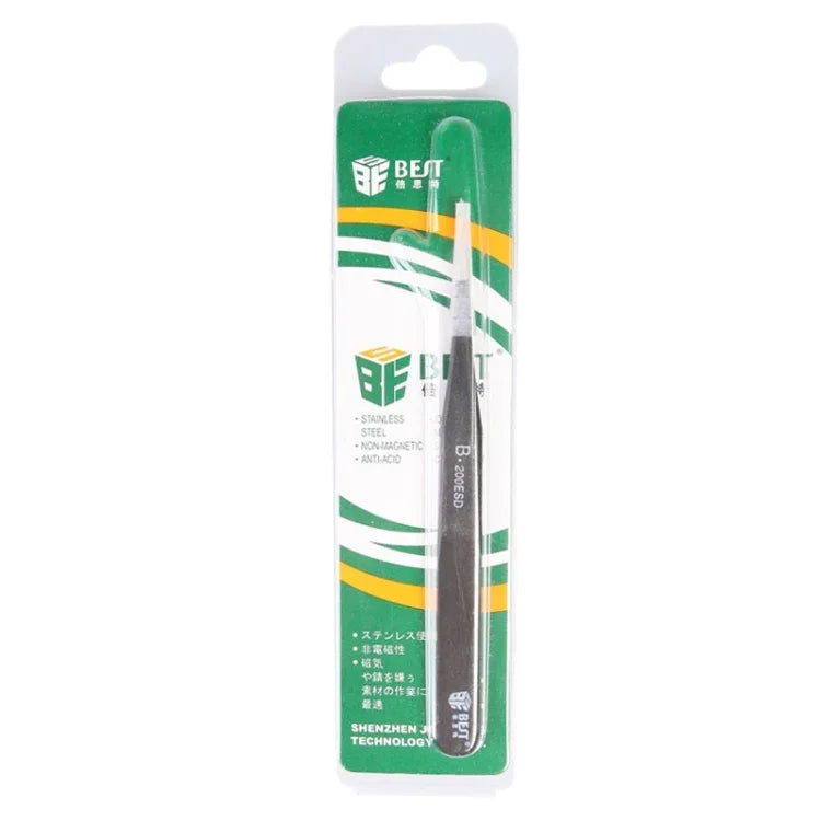 แหนบปลายกันไฟฟ้าสถิตย์สแตนเลส 202 รุ่น BEST BST-200ESD