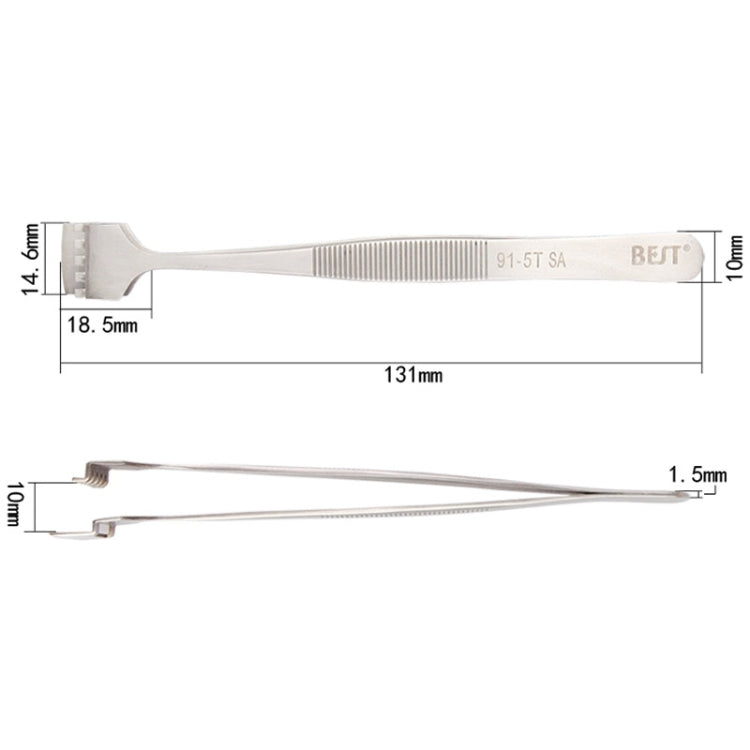 แหนบ BEST BST-91-5T SA สแตนเลสมืออาชีพ สำหรับเวเฟอร์ซิลิคอน, BST-91-5T
