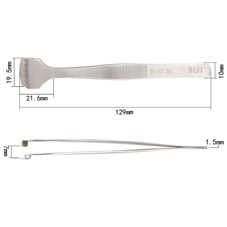 แหนบ BEST BST-91-6T SA สแตนเลสมืออาชีพ สำหรับเวเฟอร์ซิลิคอน, BST-91-6T