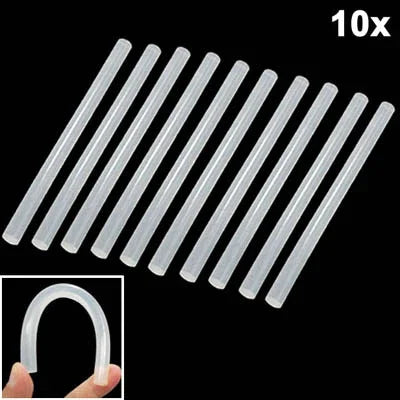 แท่งกาวร้อนใสสีขาว 10 ชิ้น ขนาด 270 x 11mm (10 ชิ้นในบรรจุภัณฑ์เดียว ราคาสำหรับ 10 ชิ้น)
