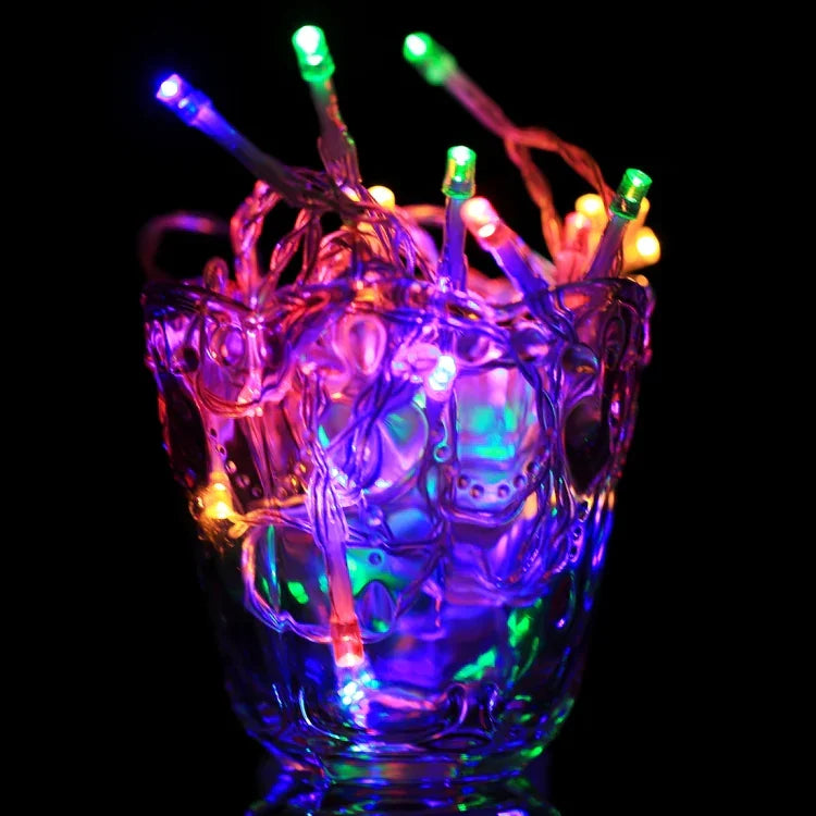 สำหรับงานปาร์ตี้คริสต์มาส, 30 LED, ไฟ RGB, แฟลช 2 โหมด, ใช้แบตเตอรี่, ไฟ RGB 4 สี 3 ม.
