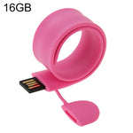 แฟลชไดรฟ์ USB สายรัดข้อมือซิลิโคน ความจุ 16GB, 16GB (สีส้ม), 16GB (สีชมพู), 16GB (สีม่วง)