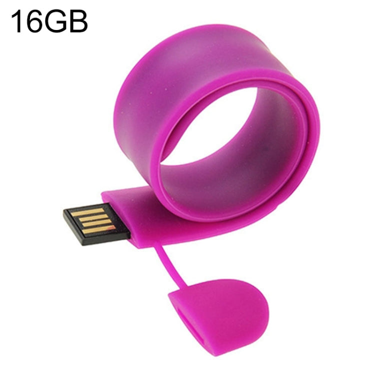 แฟลชไดรฟ์ USB สายรัดข้อมือซิลิโคน ความจุ 16GB, 16GB (สีส้ม), 16GB (สีชมพู), 16GB (สีม่วง)