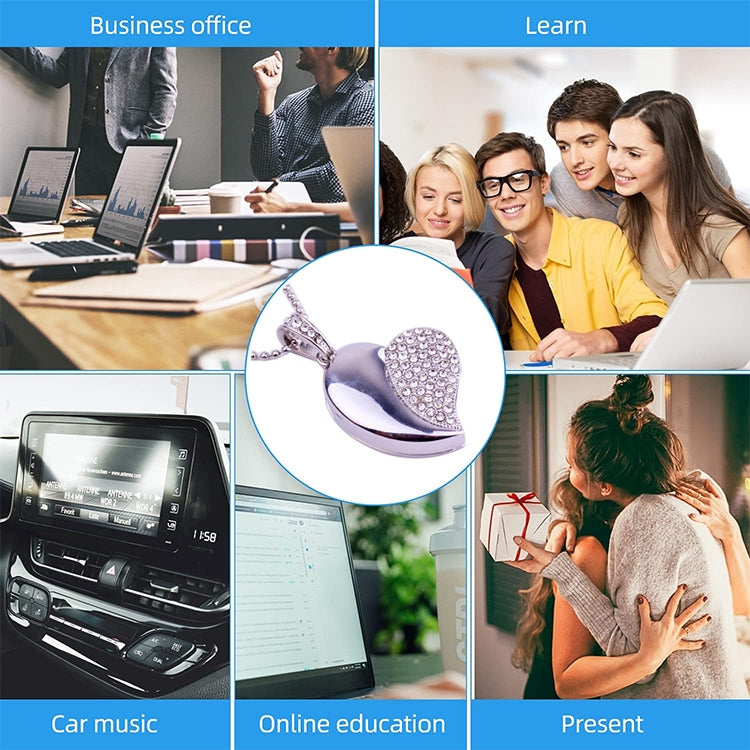 แฟลชไดรฟ์ USB รูปหัวใจเงินประดับเพชร เหมาะสำหรับของขวัญวันวาเลนไทน์ ความจุ 2GB, 4GB, 8GB, 16GB, 32GB