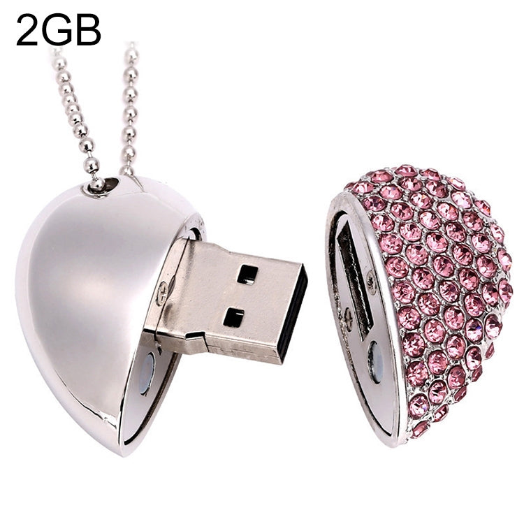 แฟลชไดรฟ์ USB รูปหัวใจประดับเพชร เหมาะสำหรับของขวัญวันวาเลนไทน์ 2GB, 4GB, 8GB, 16GB