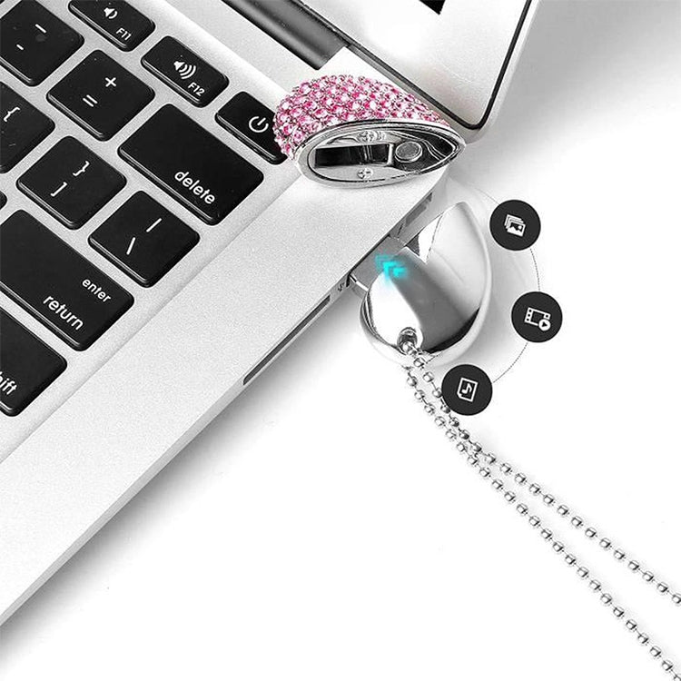 แฟลชไดรฟ์ USB รูปหัวใจประดับเพชร เหมาะสำหรับของขวัญวันวาเลนไทน์ 2GB, 4GB, 8GB, 16GB