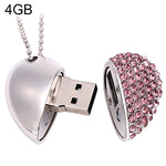 แฟลชไดรฟ์ USB รูปหัวใจประดับเพชร เหมาะสำหรับของขวัญวันวาเลนไทน์ 2GB, 4GB, 8GB, 16GB