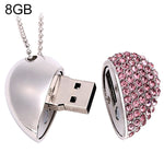 แฟลชไดรฟ์ USB รูปหัวใจประดับเพชร เหมาะสำหรับของขวัญวันวาเลนไทน์ 2GB, 4GB, 8GB, 16GB
