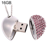 แฟลชไดรฟ์ USB รูปหัวใจประดับเพชร เหมาะสำหรับของขวัญวันวาเลนไทน์ 2GB, 4GB, 8GB, 16GB