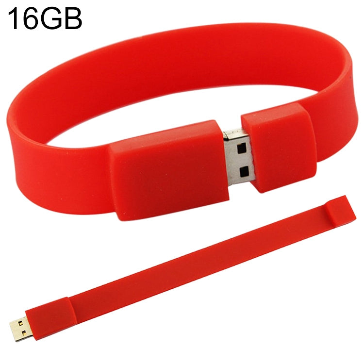 แฟลชไดรฟ์ USB 2.0 สายรัดข้อมือซิลิโคน 16GB, 16GB