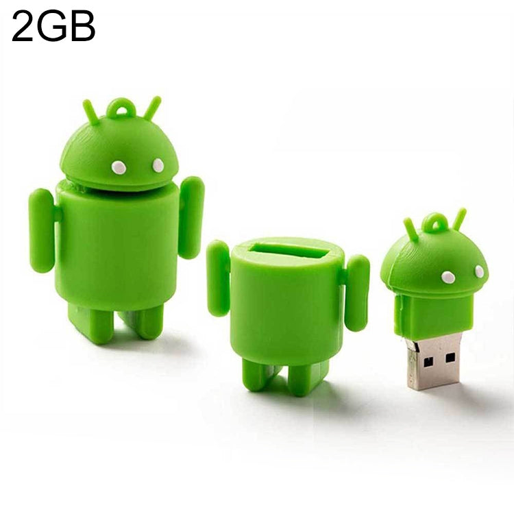 แฟลชไดรฟ์ USB สไตล์หุ่นยนต์ Android (สีเขียว), 2GB
