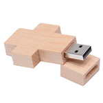 แฟลชไดรฟ์ USB สไตล์ไม้แบบกากบาท 8GB, 2GB, 4GB, 8GB