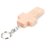 แฟลชไดรฟ์ USB สไตล์ไม้แบบกากบาท 8GB, 2GB, 4GB, 8GB