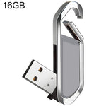 แฟลชไดรฟ์ USB 2.0 สไตล์พวงกุญแจโลหะ 16GB (สีเทา)