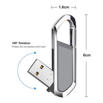 แฟลชไดรฟ์ USB 2.0 สไตล์พวงกุญแจโลหะ 16GB (สีเทา)