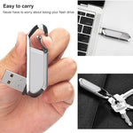 แฟลชไดรฟ์ USB 2.0 สไตล์พวงกุญแจโลหะ 16GB (สีเทา)