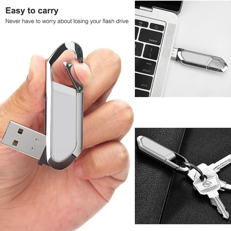 แฟลชไดรฟ์ USB 2.0 สไตล์พวงกุญแจโลหะ 16GB (สีเทา)