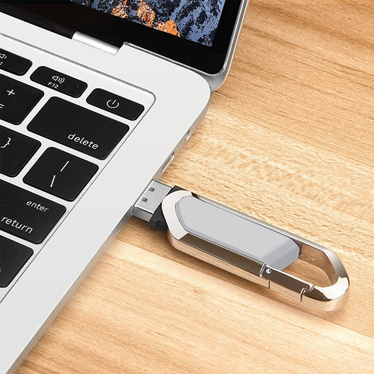 แฟลชไดรฟ์ USB 2.0 สไตล์พวงกุญแจโลหะ 16GB (สีเทา)