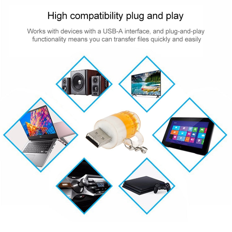 แฟลชไดรฟ์ USB รูปแบบพวงกุญแจเบียร์ ความจุ 16GB, 16GB