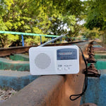 ไฟฉาย LED พลังงานแสงอาทิตย์ / ไดนาโมแบบหมุนพกพามัลติฟังก์ชัน พร้อมวิทยุ AM/FM และที่ชาร์จโทรศัพท์มือถือ, RD369