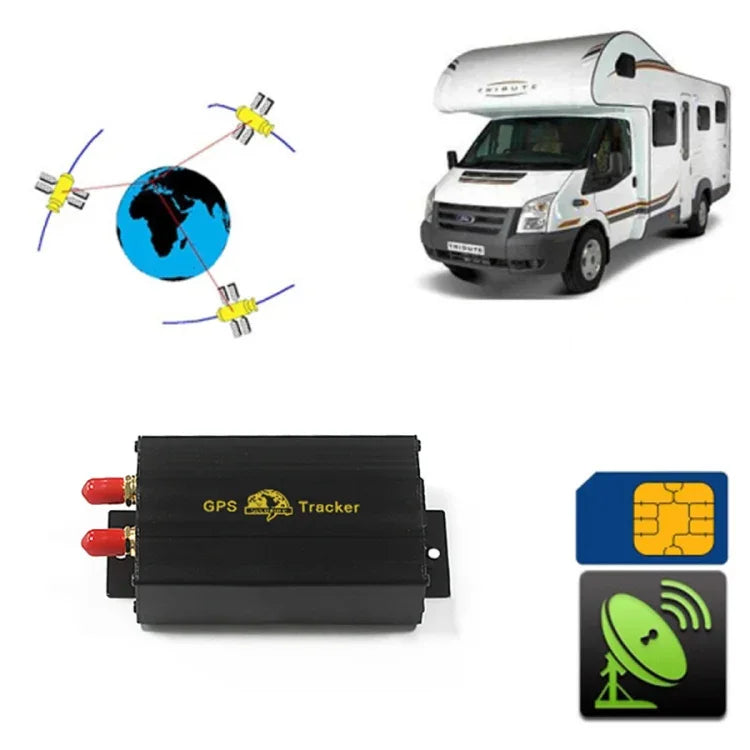 ระบบติดตามยานพาหนะ 103B GSM / GPRS / GPS รองรับการ์ดหน่วยความจำ TF ความถี่: 850 / 900 / 1800 / 1900Mhz, 103A, 103B, ควบคุมระยะไกล (ตัดน้ำมันและวงจร)