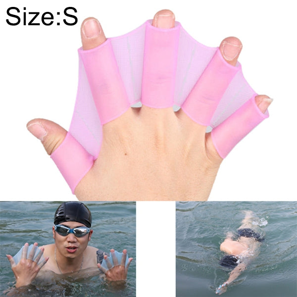 ถุงมือฝึกว่ายน้ำซิลิโคนแบบครีบมือ S ขนาด: S สีม่วงแดง ขนาด: S สีน้ำเงิน