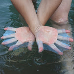 ถุงมือฝึกว่ายน้ำซิลิโคนแบบครีบมือ L ขนาด: L สีเขียว ขนาด: L สีน้ำเงิน