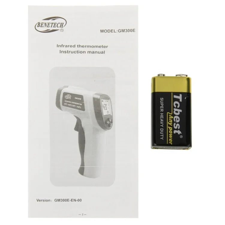 BENETECH GM300E เทอร์โมมิเตอร์อินฟราเรดเลเซอร์ดิจิทัล ช่วงอุณหภูมิ: -50-420 องศาเซลเซียส, GM300E