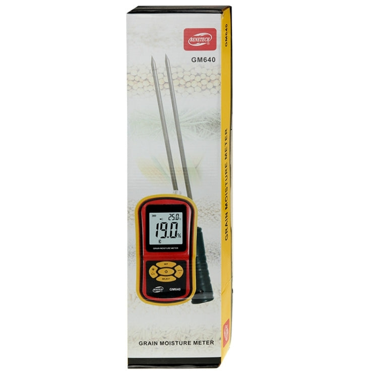 เครื่องวัดความชื้นเมล็ดพืชดิจิตอลคุณภาพสูง BENETECH GM640 พร้อมหน้าจอ LCD